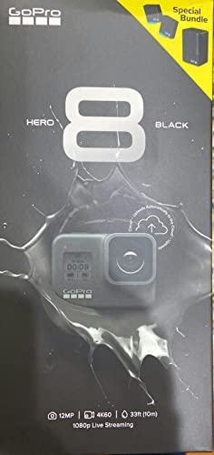 GoPro HERO8 Black 4K Action Camera Bundle - Waterproof with Dual Battery Charger, 3 Batteries & Protective Case | Perfect for Vlogging, Travel Adventures & Extreme Sports Recording