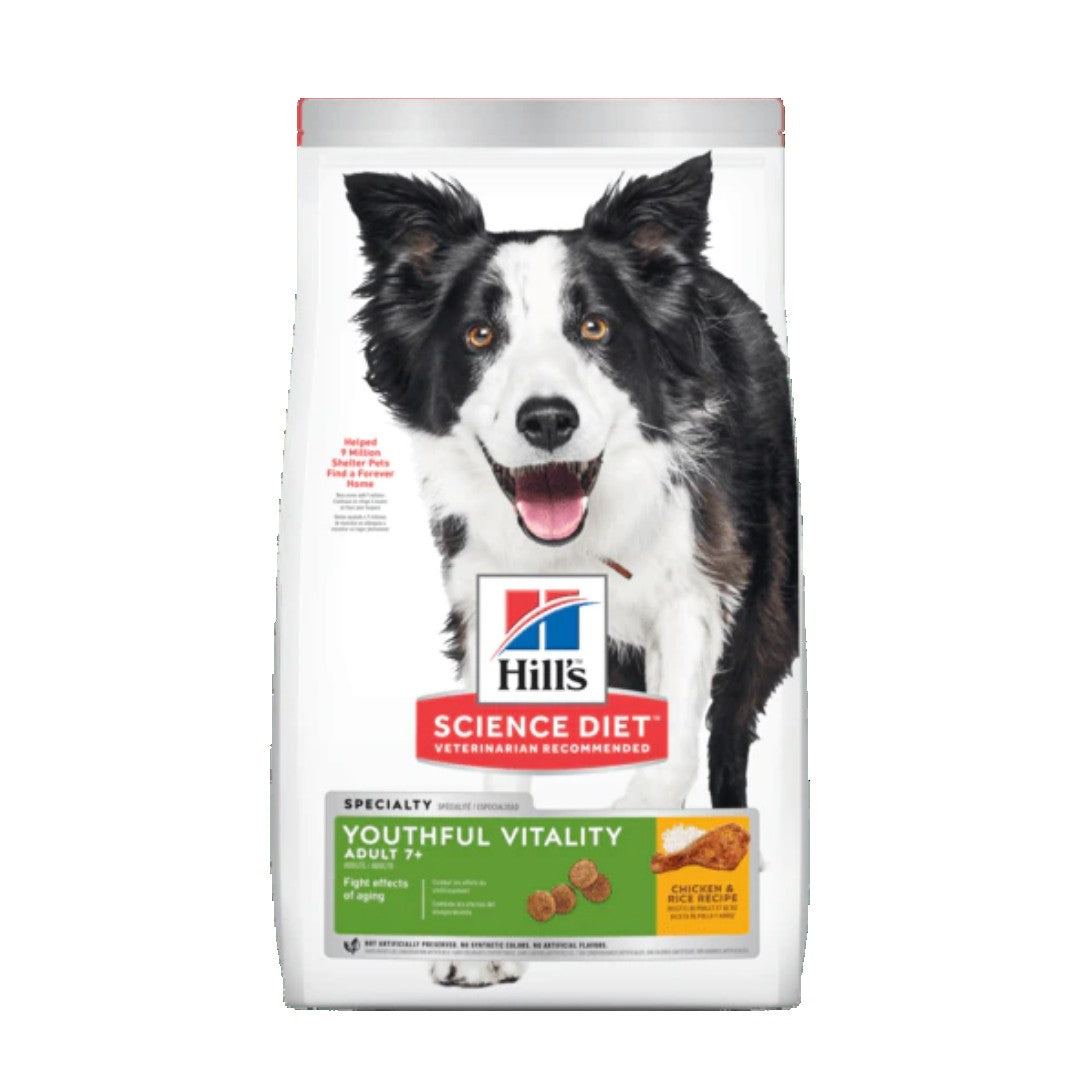Hill's Science Diet Youthful Vitality Adult 7+ Dry Dog Food - Senior Dog Nutrition for Energy & Immunity - Perfect for Aging Dogs with Reduced Activity