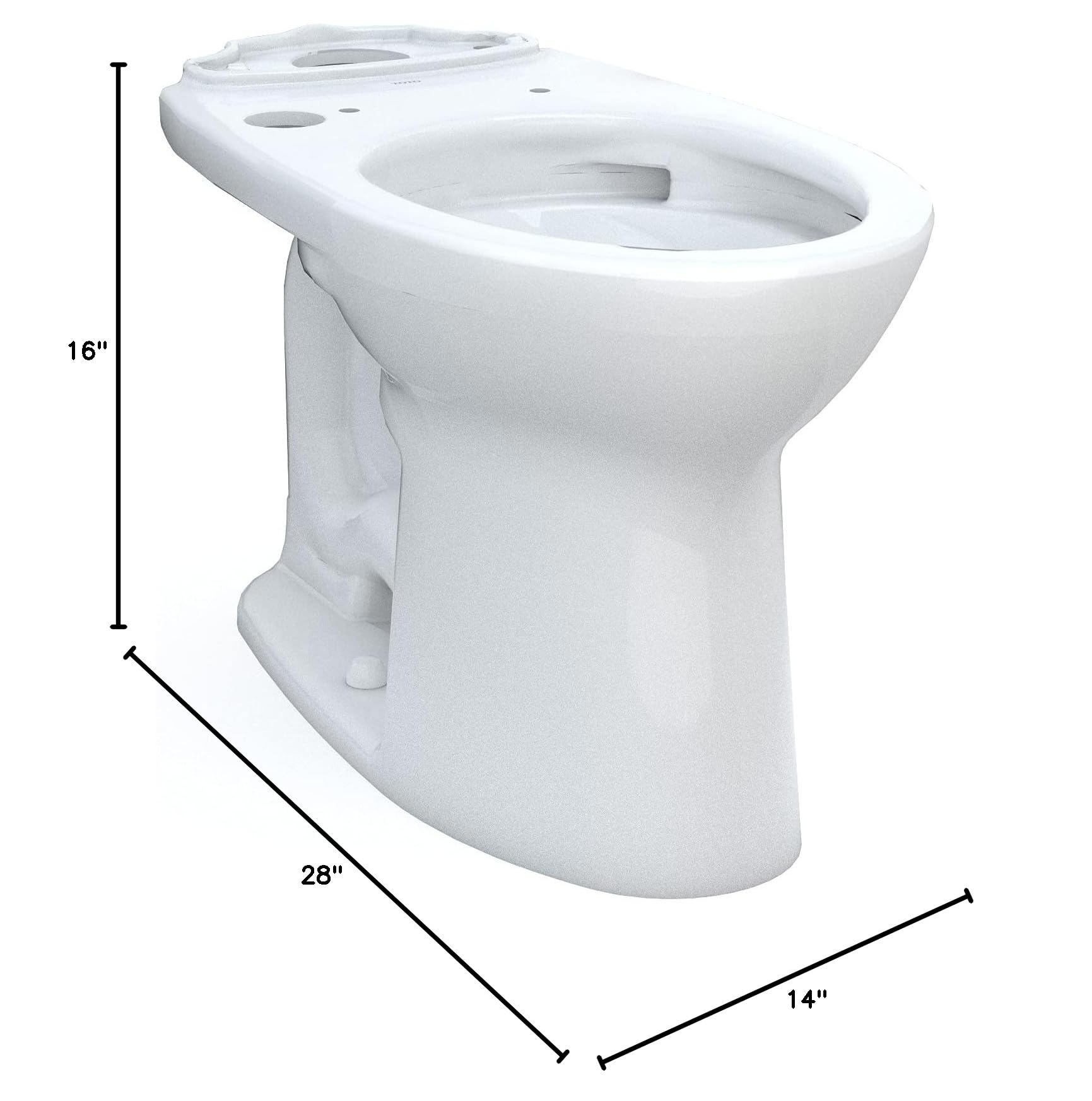TOTO Drake Elongated Universal Height ADA Compliant Toilet with TORNADO FLUSH Technology and CEFIONTECT Coating - Cotton White (C776CEFGT40#01) | WASHLET+ Ready for Easy Bidet Installation | Perfect for Modern Bathrooms, Small Spaces & Water-Efficient Homes