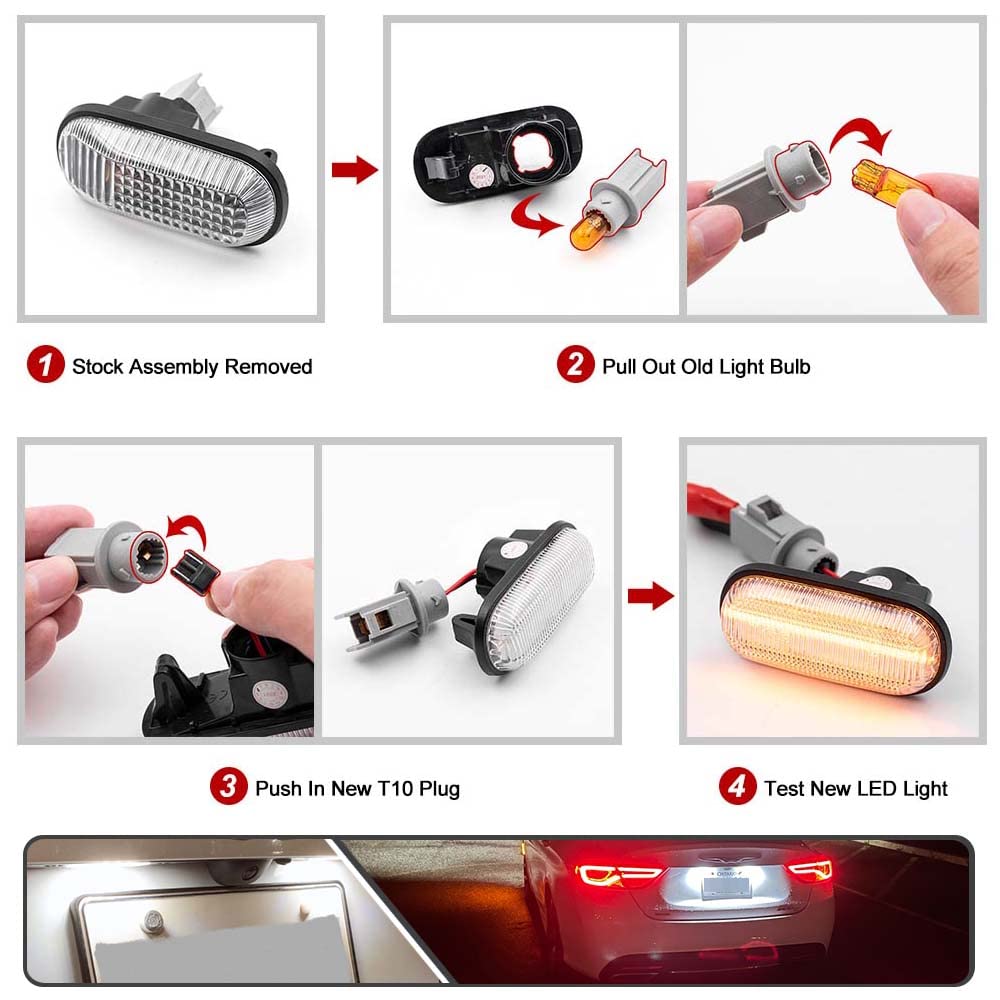 2Pcs LED License Plate Lights for Chrysler 200 2015-2017 - Super Bright SMD Xenon White Bulbs, Error-Free Installation - Perfect for Night Driving & Enhanced Vehicle Appearance