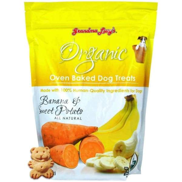 Organic Banana & Sweet Potato Oven Baked Dog Treats by Grandma Lucy's - 14oz | All-Natural, Grain-Free Dog Snacks for Training & Rewards | Healthy Puppy & Adult Dog Treats for Digestive Health