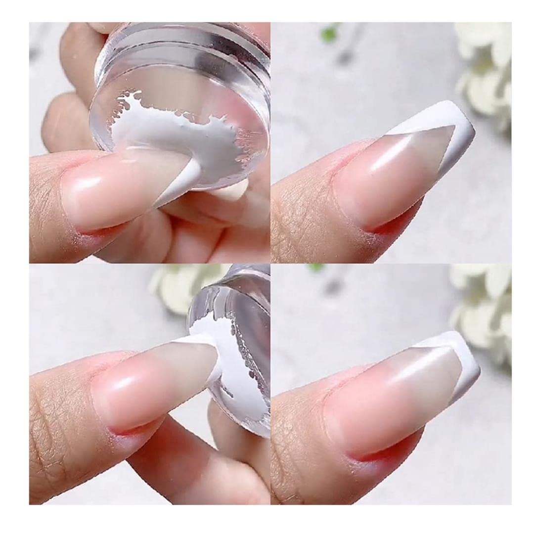 RoyalKart Nail Art Stamper Kit - French Manicure Stampers, Scrapers & Replacement Heads for DIY Nail Designs | Perfect for Home Salon, Professional Nail Art & Gift Giving