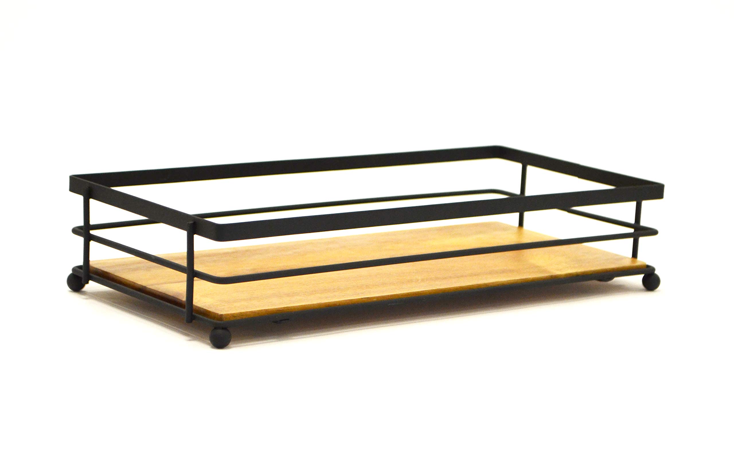 AQ Wooden Vanity Tray - Bathroom Countertop & Dresser Organizer for Perfume, Jewelry & Essentials | Modern Decorative Storage Tray for Bedroom, Bath & Vanity Areas