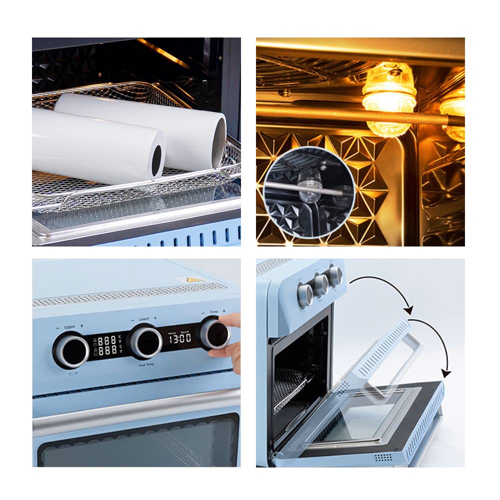 PYD Life 25L 1600W Sublimation Oven Machine - 110V Convection Oven for Mugs, Tumblers & Water Bottles - Perfect for Bulk Printing & Custom Designs (Light Blue) - Ideal for Home Business & DIY Craft Projects