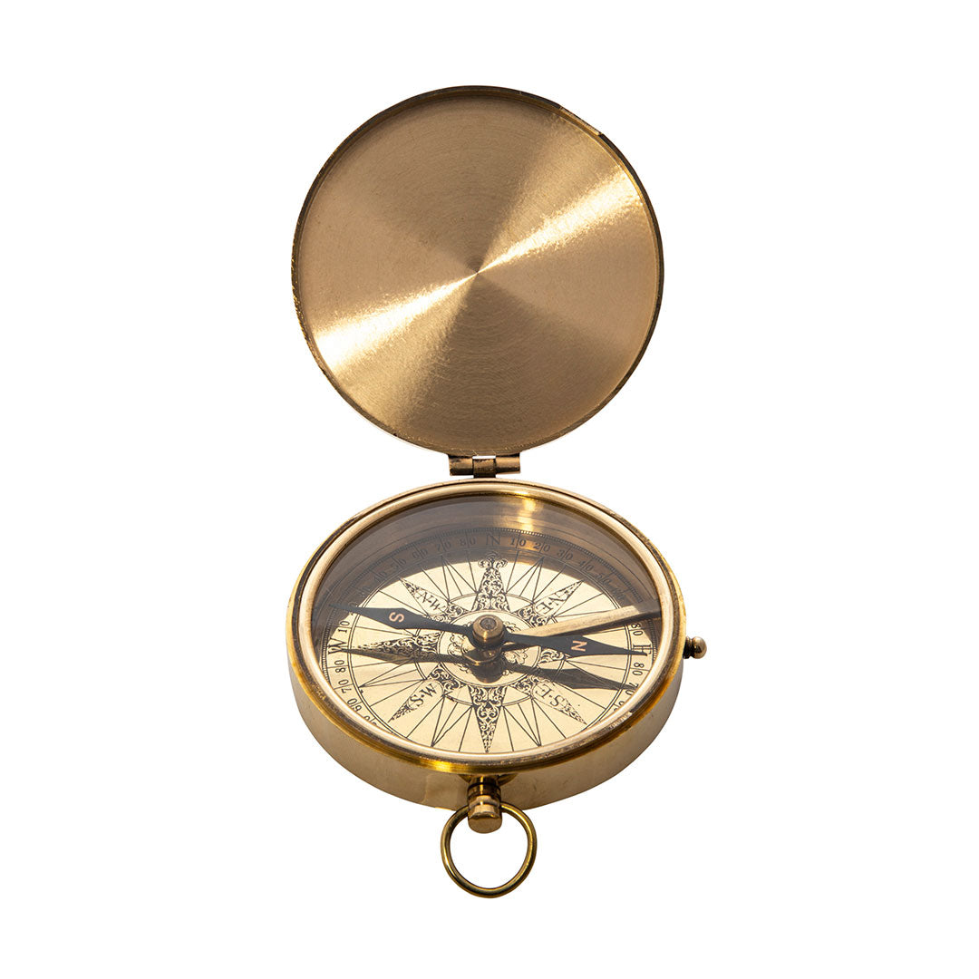 Vintage Brass Pocket Compass for Hiking, Camping & Outdoor Adventures - Classic Navigation Tool for Travelers & Explorers