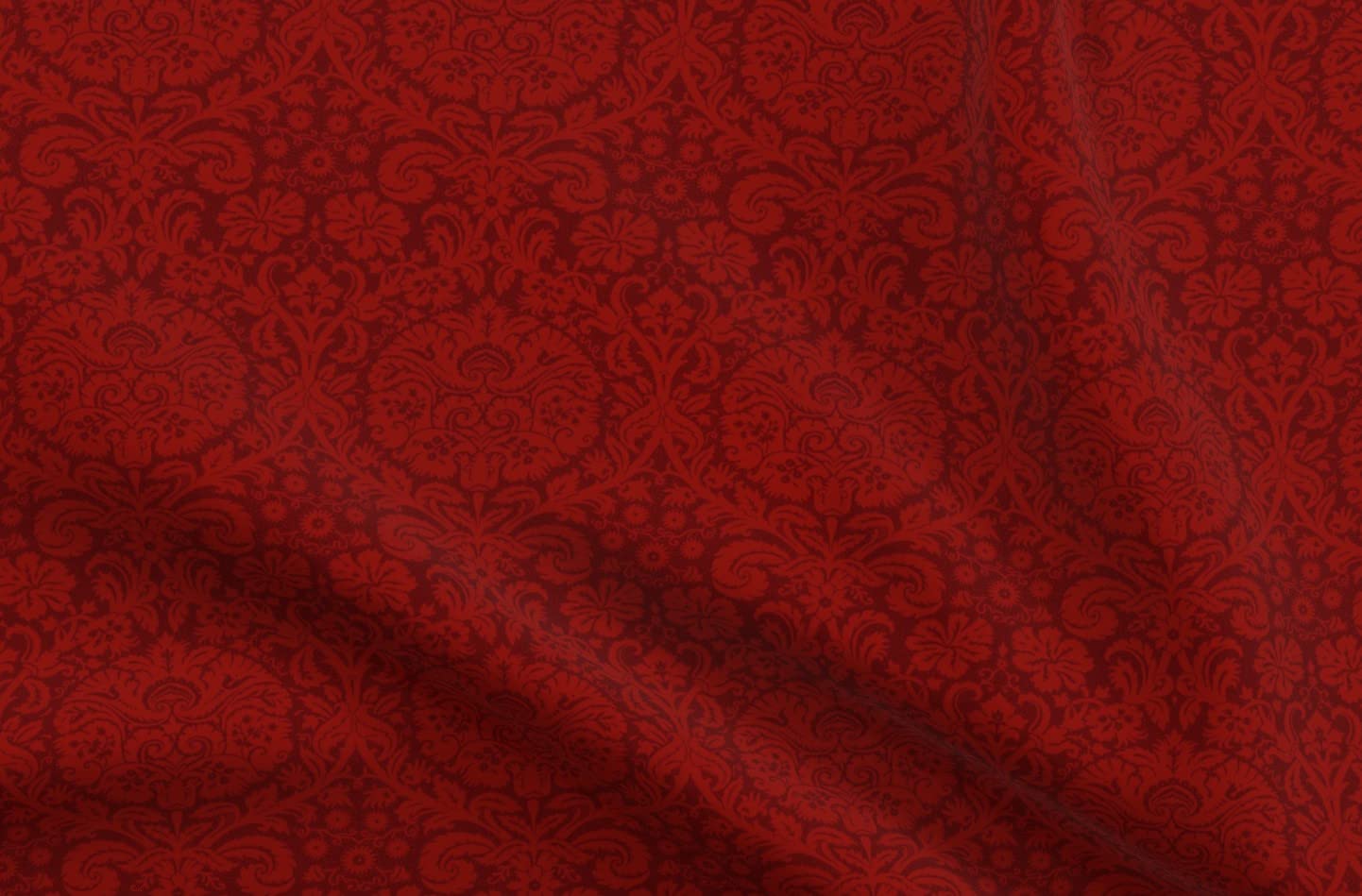 Red Damask Victorian Renaissance Medieval Printed Minky Fabric Fat Quarter - Soft Plush Fabric for Sewing Baby Blankets, Quilt Backing & Plush Toys - Perfect for DIY Crafts, Home Decor & Nursery Projects