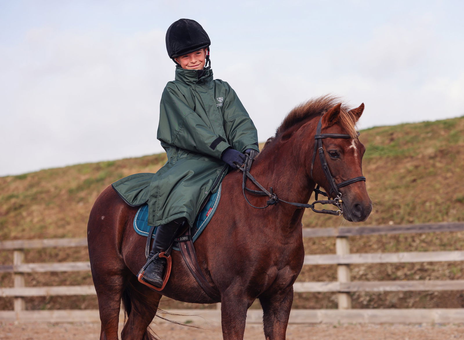 Evolution Kids' Thick Fleece Jacket with Stowaway Hood - Black Forest Green/Grey - Warm Winter Coat for Outdoor Play & School Activities