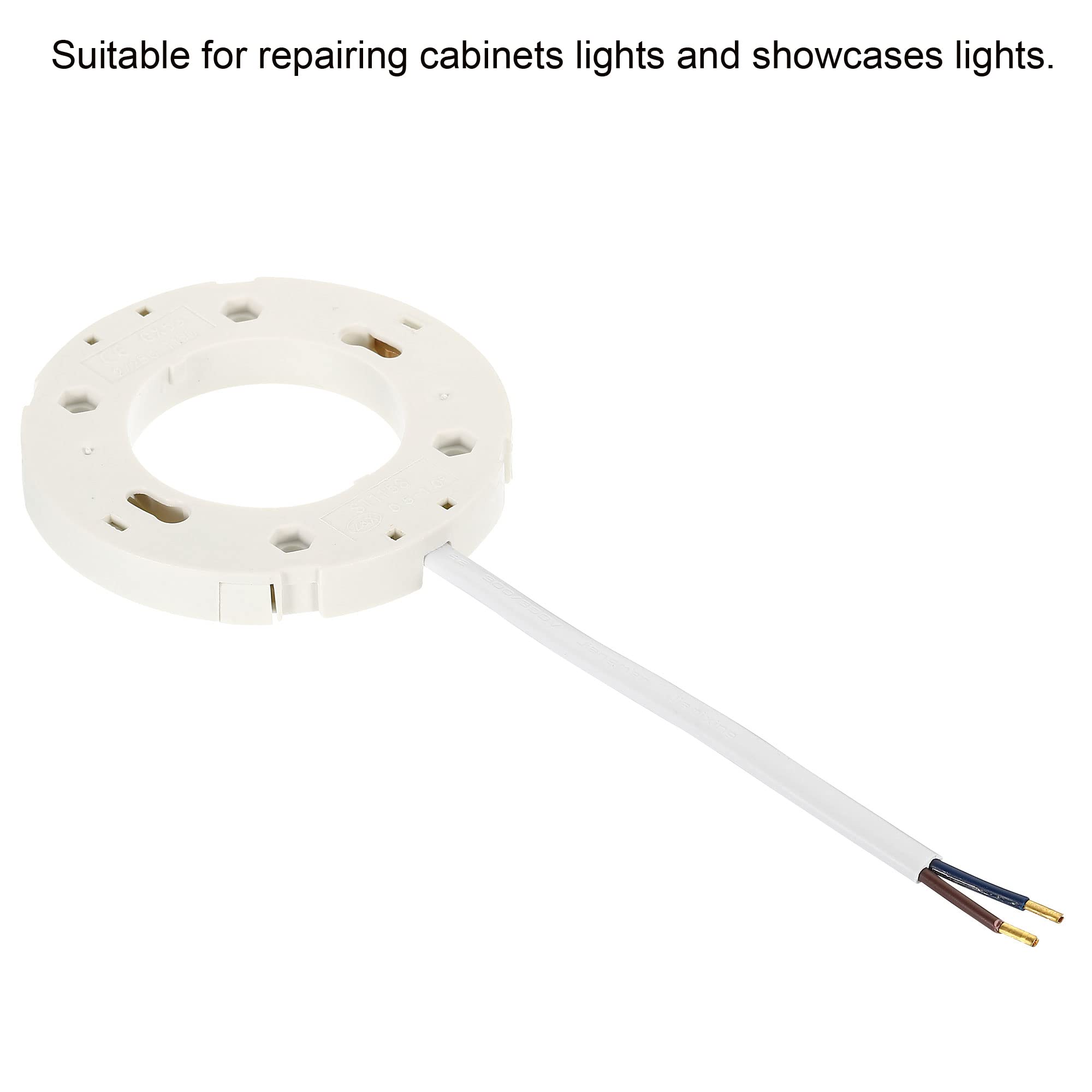 GX53 Light Base Socket 2 Pack - 110mm Wire Lamp Bulb Holder Connector for Cabinet, Showcase & Showroom Lighting - Easy Replacement & DIY Installation for Home, Office & Retail Spaces