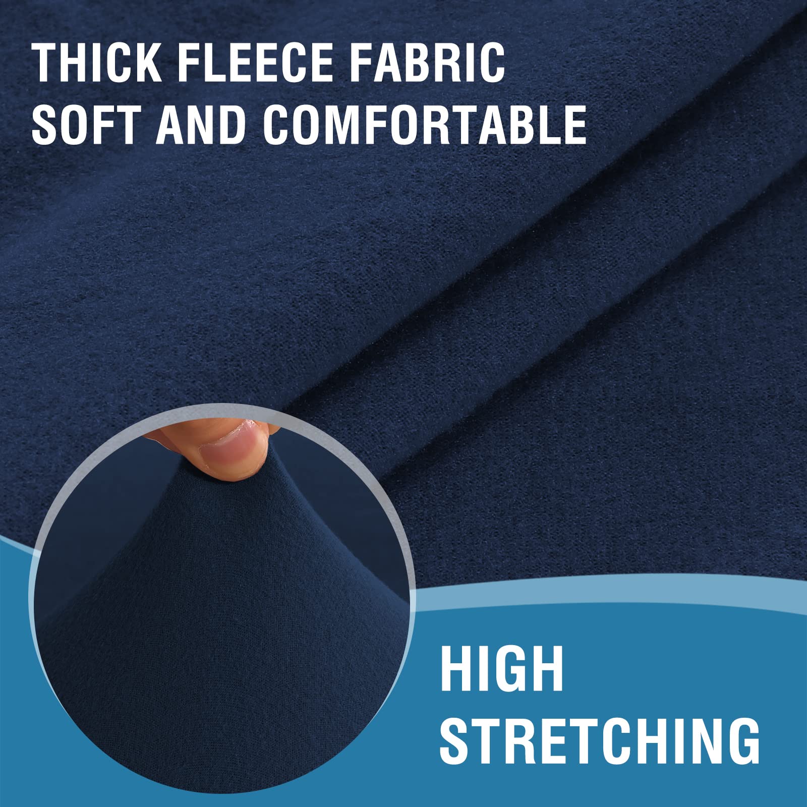 H.VERSAILTEX 2023 Stretch Loveseat Cover - 1-Piece Non-Slip Sofa Protector for 2 Cushion Couches, Soft Spandex Form-Fit with Elastic Bottom (Navy) - Perfect for Living Room, Apartment & Pet-Friendly Furniture Protection