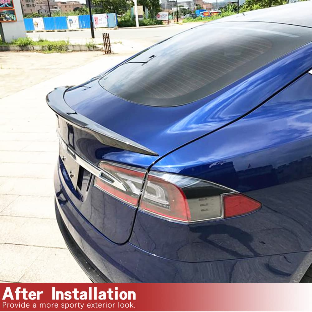 Premium Carbon Fiber Trunk Spoiler for Tesla Model S 2012-2024 - High-Performance Rear Wing Tail Spoiler - OEM Style Fitment - Perfect for Racing & Street Style Enhancement