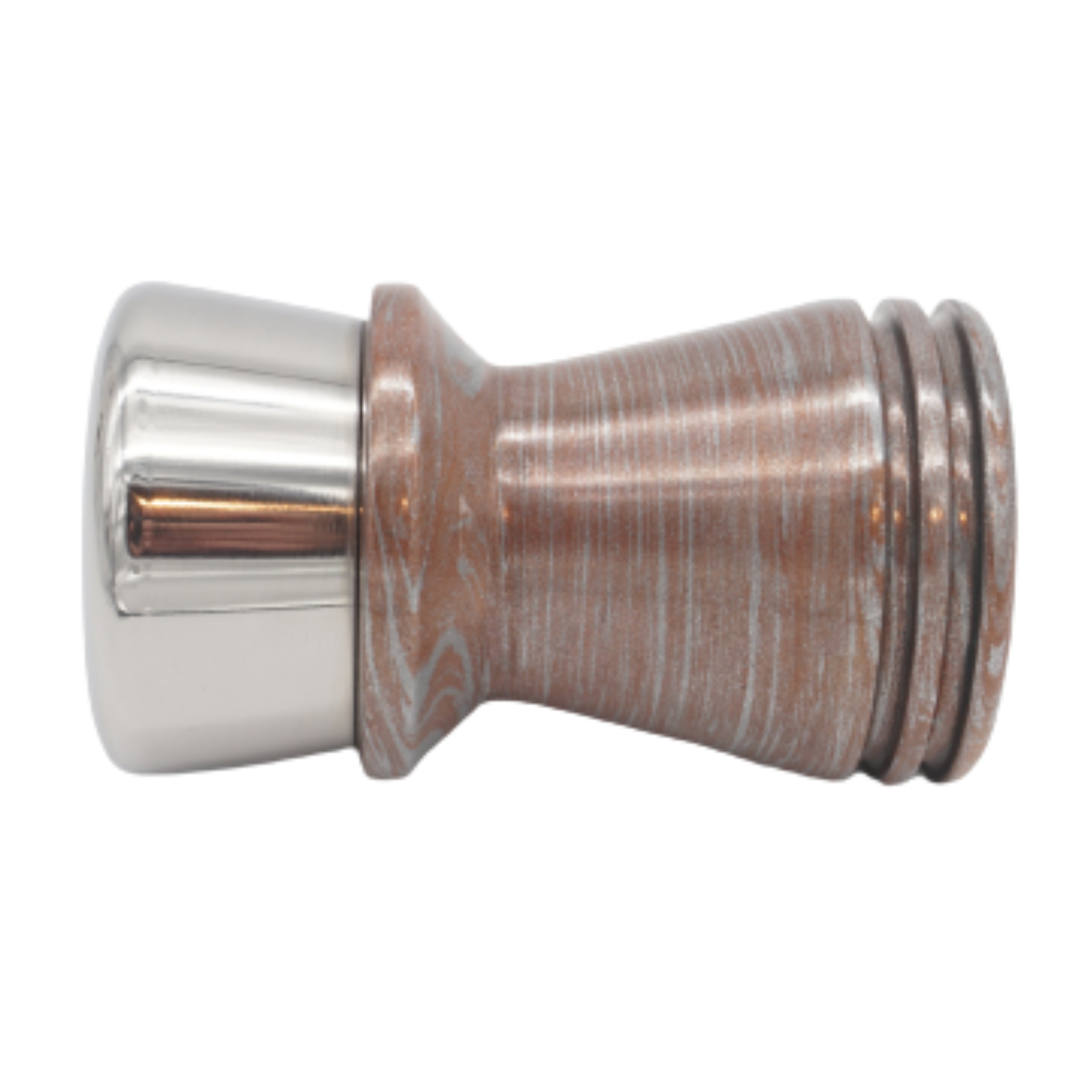 Premium Handcrafted Copper & White Aluminum Shaving Brush Handle - Fits 26mm & 28mm Knots - Luxury Wet Shaving Accessory for Men's Grooming Routine