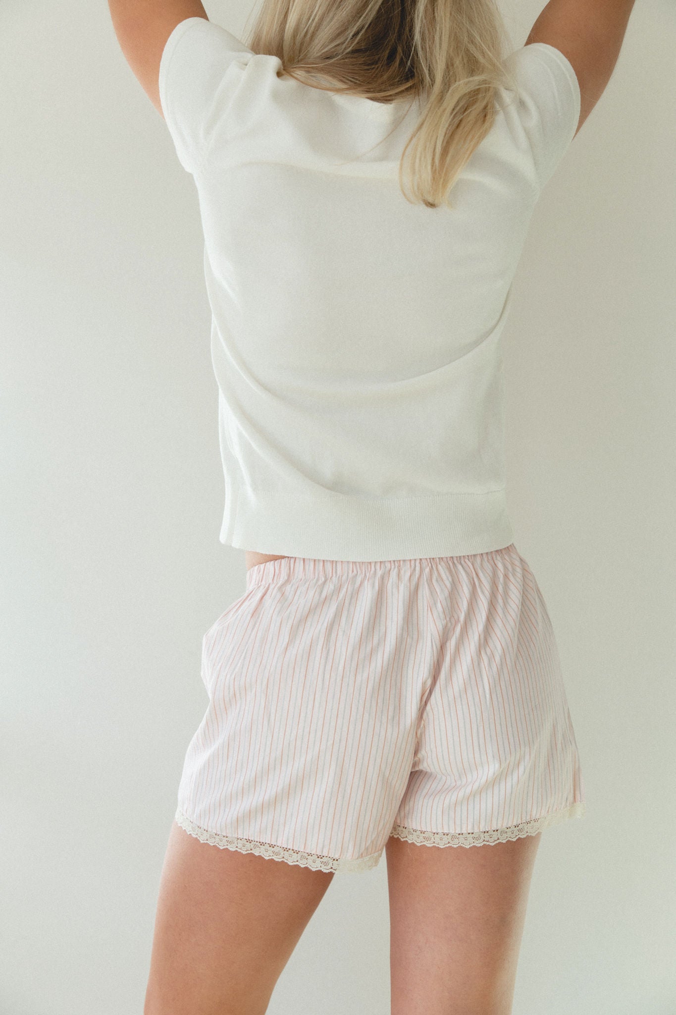 Amour Woven Striped Shorts for Women - Comfortable Summer Casual Shorts with Elastic Waist | Perfect for Beach, Vacation & Everyday Wear
