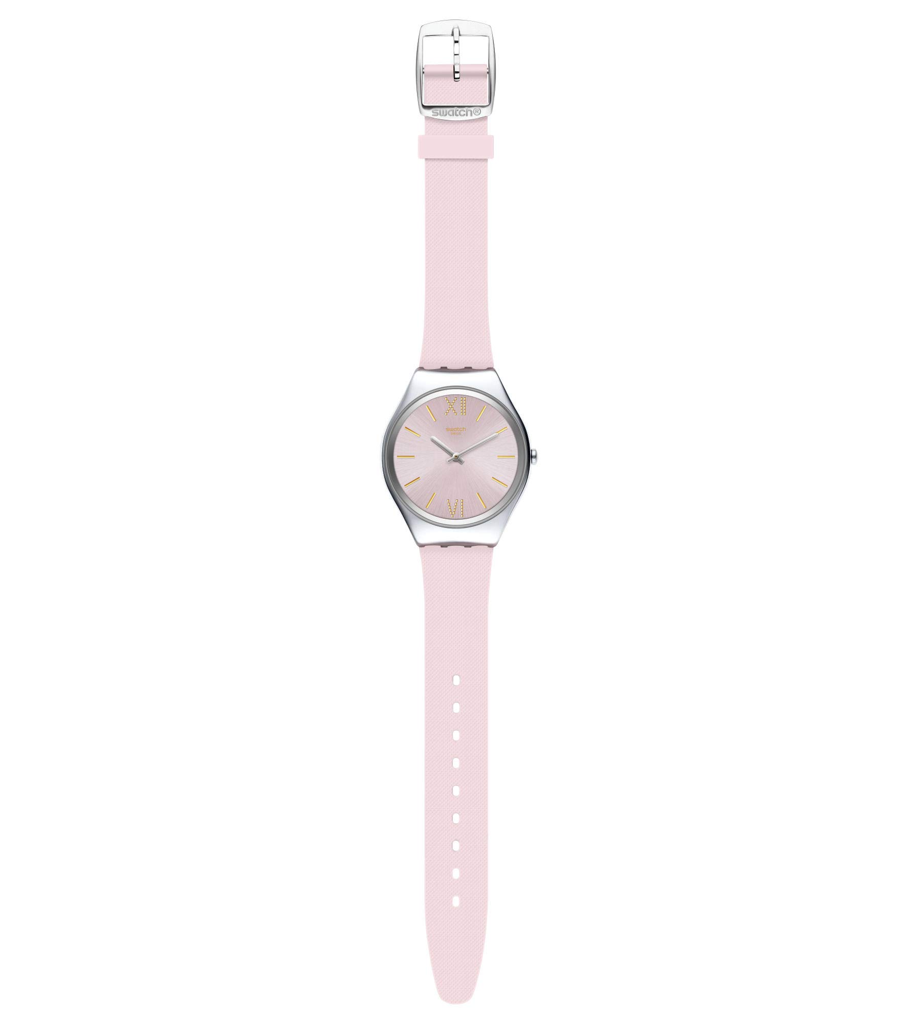 Swatch Women's Pink Quartz Watch - Silicone Strap for Casual Wear