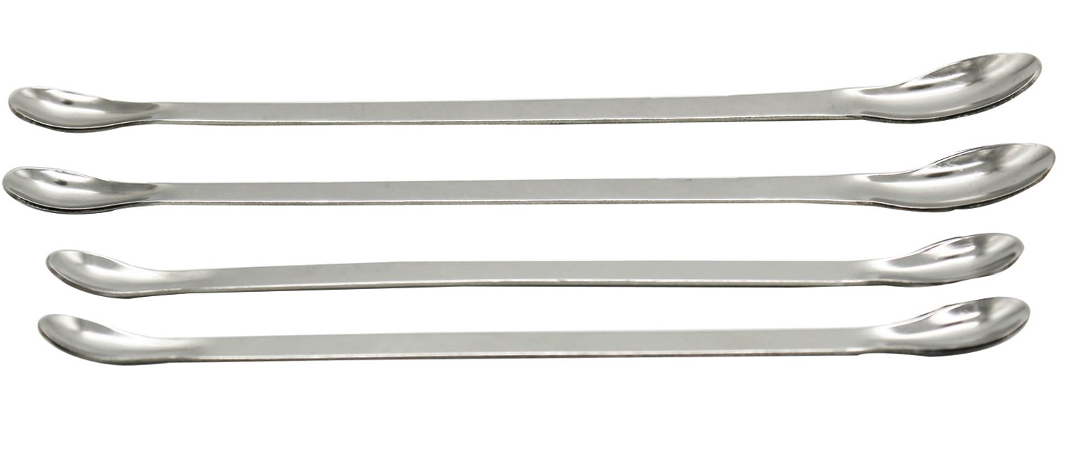 Premium Stainless Steel Lab Spatula Set - 2Pcs Micro Scoop (22cm & 20cm) for Reagent Sampling, Pharmacy Measuring & Scientific Experiments | Ideal for Laboratories, Medical Use & Chemistry Research