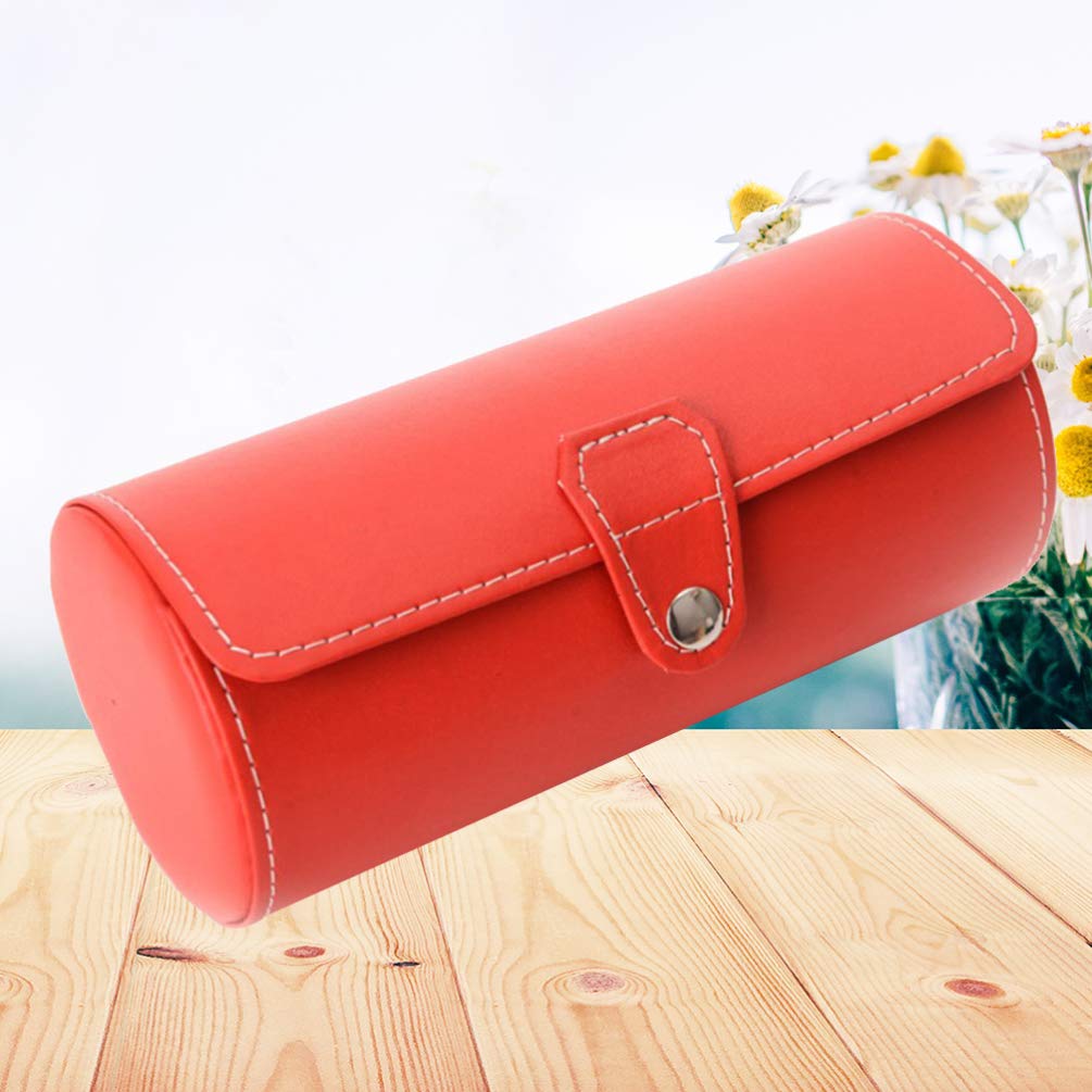 Hemobllo Jewelry Organizer - Portable Watch & Jewelry Storage Case for Desktop Display (Red) - Perfect for Travel & Home Decor