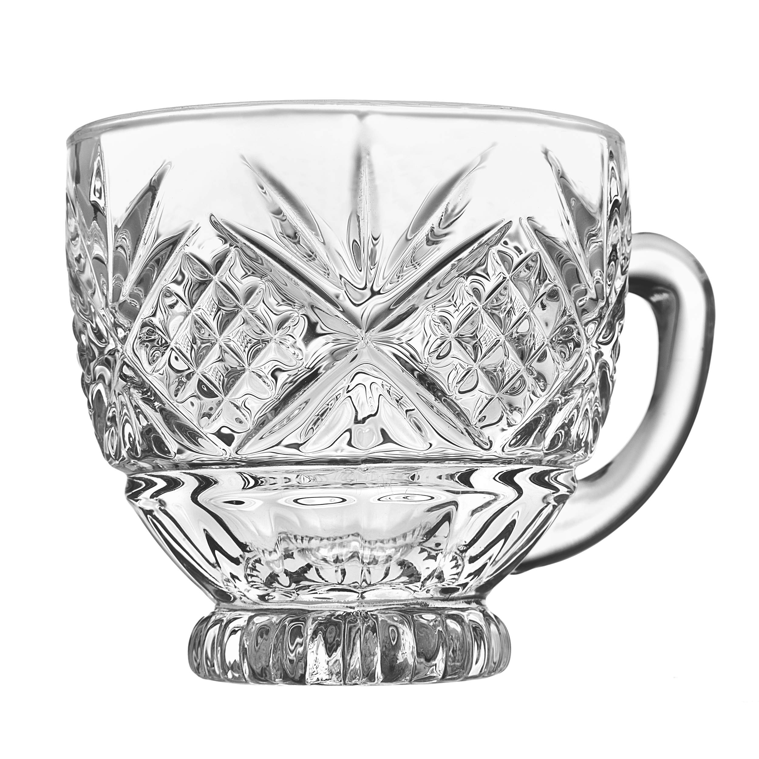 Godinger Dublin Crystal Punch Bowl Set with 8 Cups and Ladle - 10 Piece Elegant Glass Serving Set for Parties, Weddings & Holiday Entertaining