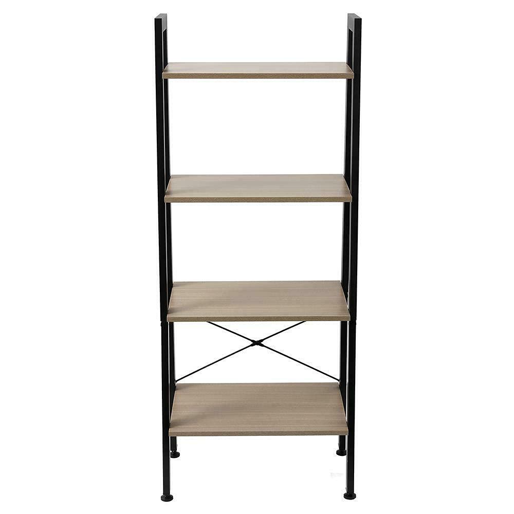 4-Tier Ladder Shelf - Space-Saving Bookshelf & Storage Rack for Bedroom, Bathroom, Living Room | Wall Mounted Shelving Unit for Books, Decor, Towels & Blankets | Modern Home Organization Solution