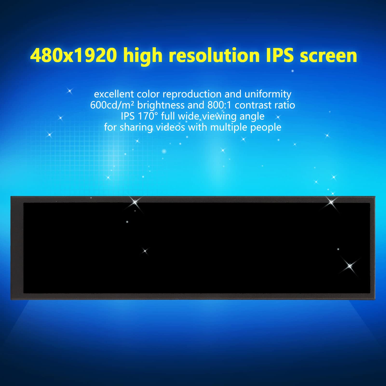 8.8 Inch Portable Touch Screen Monitor - HD 480x1920 LCD Display, Adjustable Second Screen for PC, Laptop & TV - Perfect for Work, Gaming & Presentations