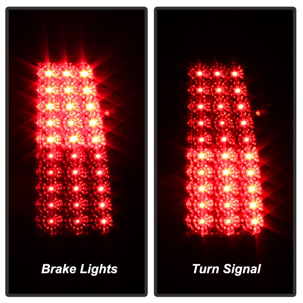 ACANII LED Tail Lights Brake Lamps Assembly Set for 1999-2006 GMC Sierra 1500/2500/3500 & 1999-2002 Chevy Silverado - Exotic Red V2 - Left+Right Pair - Enhanced Visibility & Style for Night Driving & Custom Truck Upgrades