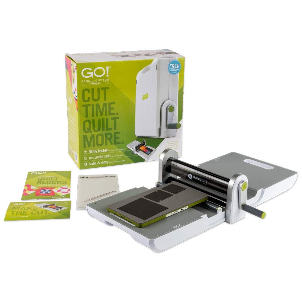 AccuQuilt GO! Fabric Cutter Starter Set with Original Handle, 6