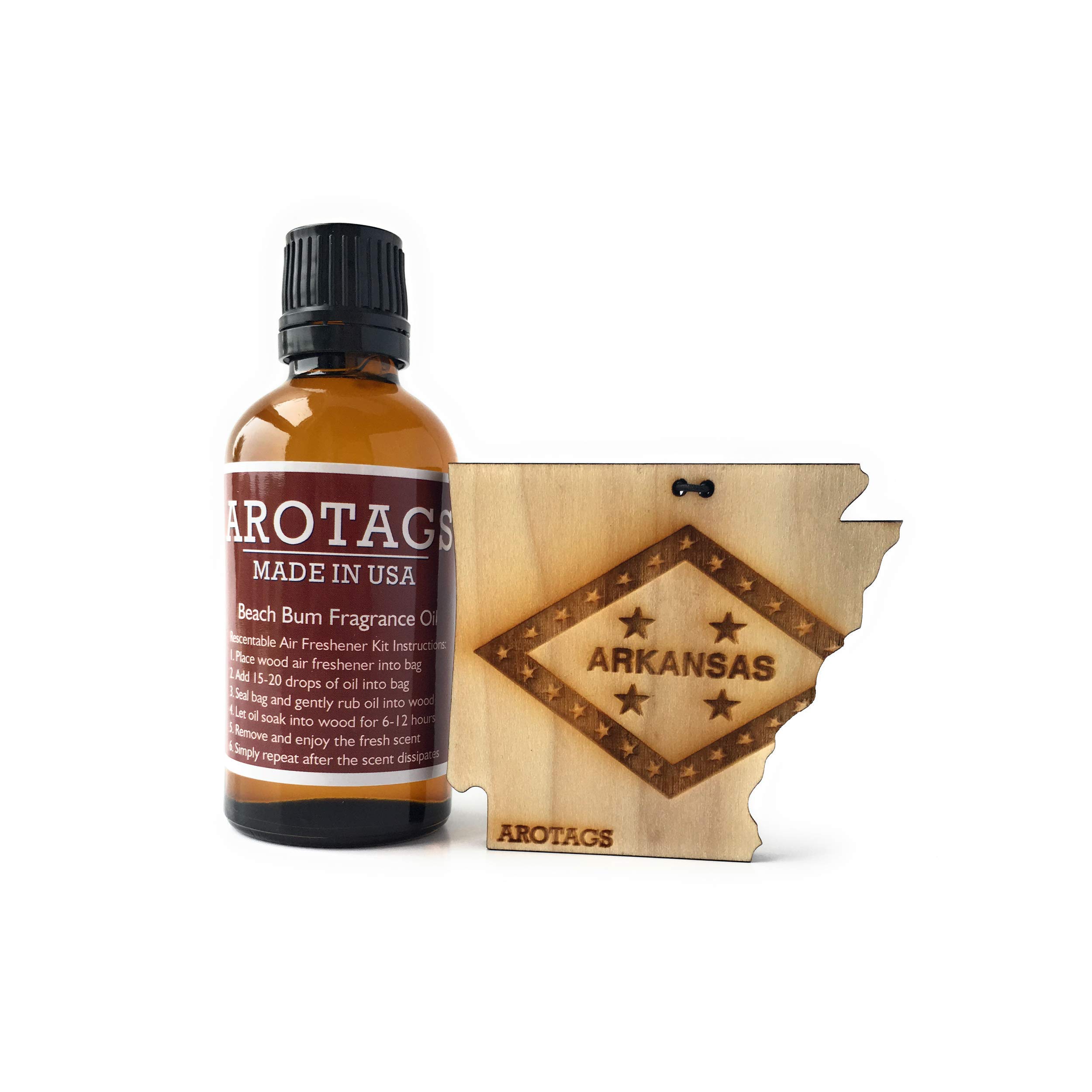 Premium Arkansas Wooden Car Air Freshener - Long-Lasting Backwoods Birch Scent (365+ Days) - Includes Hanging Mirror Diffuser & Fragrance Oil - 100% American Made - Perfect for Cars, Trucks, SUVs & Home Décor