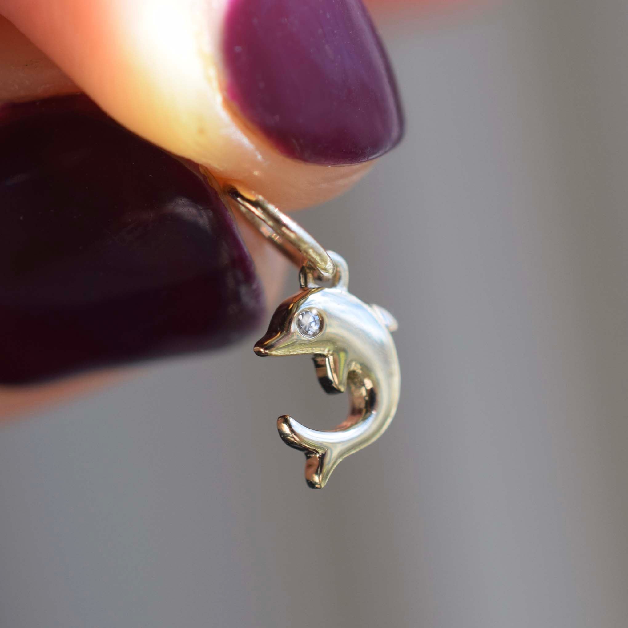 14K Gold Diamond Dolphin Pendant Necklace - Elegant Jewelry Gift for Women, Perfect for Birthday, Anniversary & Special Occasions