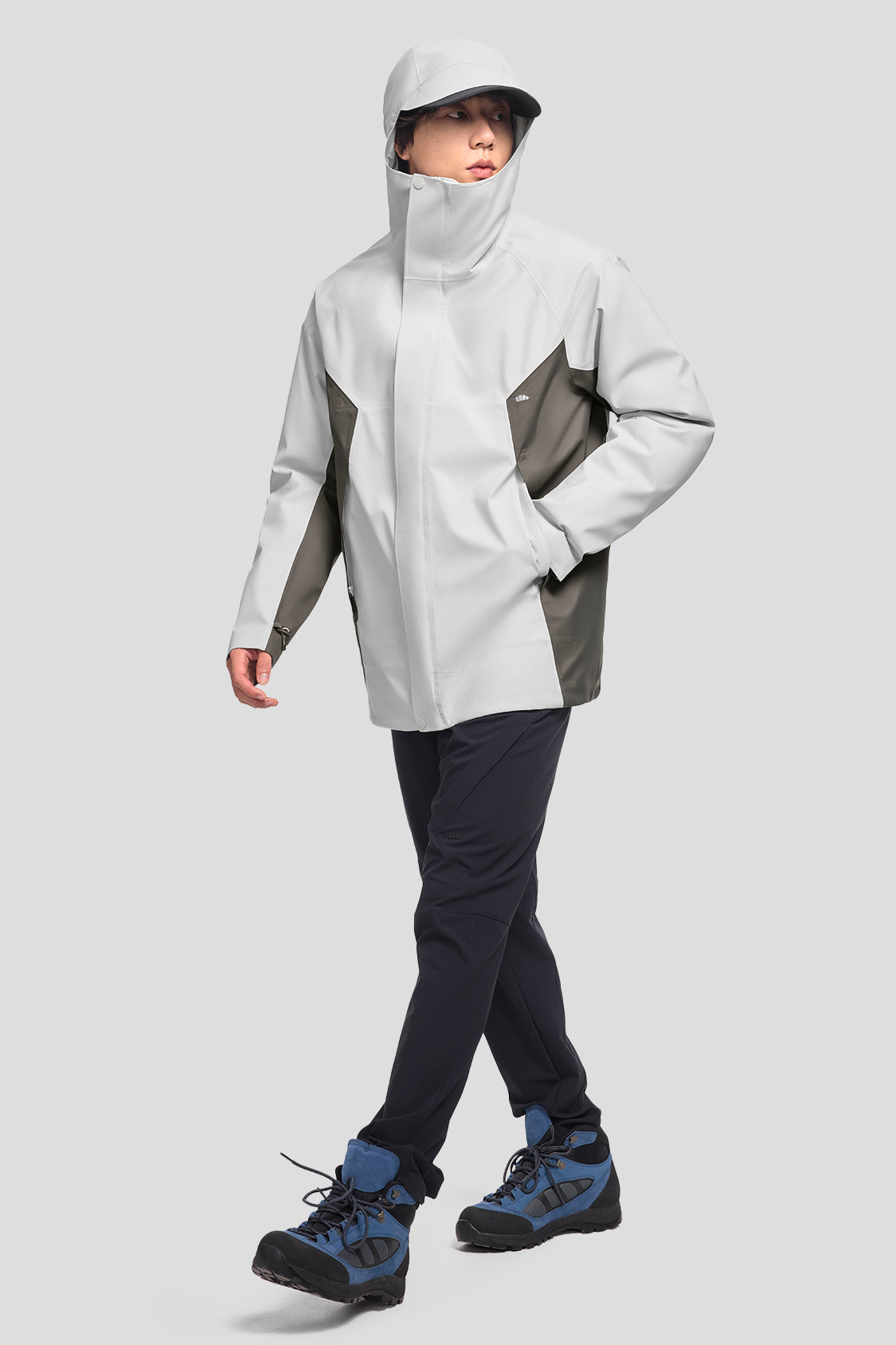 ElementFlex Men's 3-in-1 Relaxed Jacket - Lightweight Waterproof Windbreaker for Hiking, Camping & Outdoor Activities