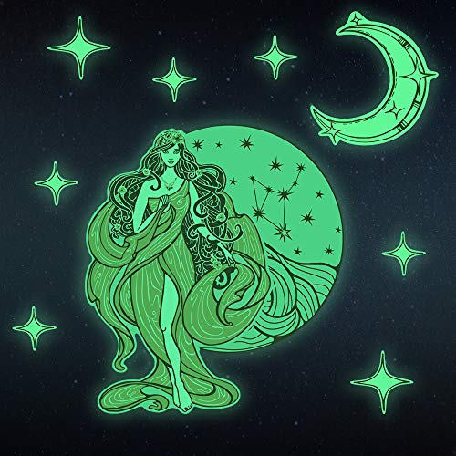 Glow in the Dark Virgo Constellation Wall Decals - Luminous Zodiac Star Signs Stickers for Kids Room Decor, Bedroom, Nursery, Ceiling & Furniture - Perfect for Home Decor, Birthday Gifts & Astronomy Enthusiasts