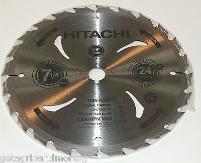 Hitachi 24T 7-1/4 Inch Thin Kerf Combination Circular Saw Blade - Perfect for Woodworking, Framing, and DIY Projects