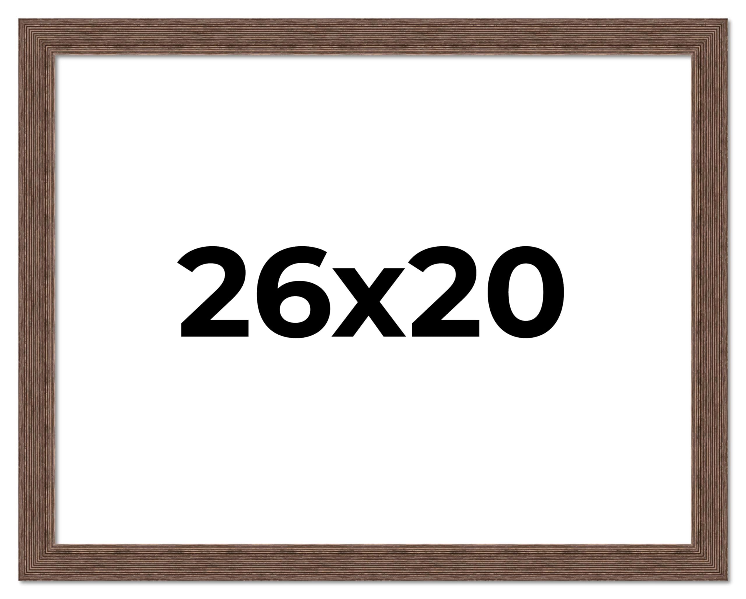 26x20 Inch Distressed Brown Barnwood Picture Frame - Rustic Farmhouse Photo Frame with UV Protective Acrylic & Acid-Free Backing | Perfect for Wall Decor, Wedding Photos, Family Portraits & Home Office Display