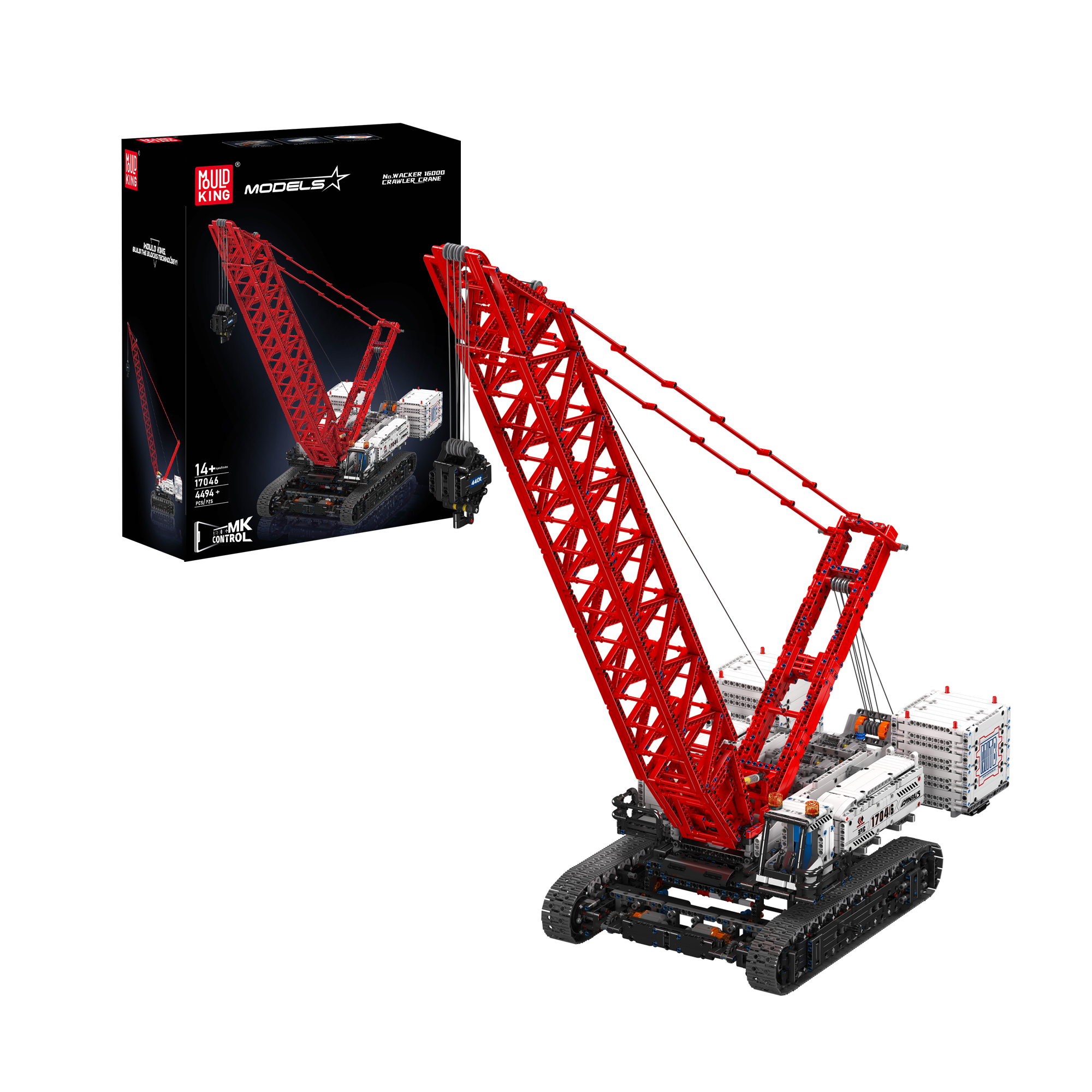 Mould King 17046 Manitowoc 16000 Crawler Crane Building Set - 4,494 Piece Construction Toy for Adults & Kids | STEM Educational Model Kit for Engineering Enthusiasts | Perfect for Birthday Gifts & Home Decoration