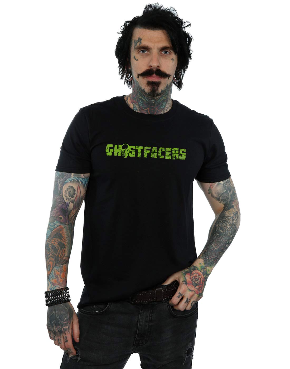 Supernatural Men's Ghostfacers Logo T-Shirt - Black XXL Size | Official TV Show Merchandise for Fans & Collectors | Perfect for Cosplay, Halloween & Fan Conventions