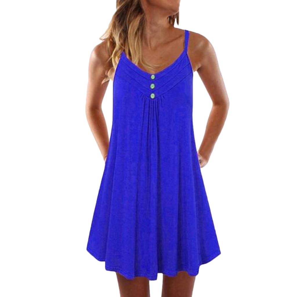 Women's Summer Casual Sleeveless Halter Neck Bandage Mini Dress - Boho Beach Party Sundress for Women | Perfect for Vacation, Poolside & Outdoor Events