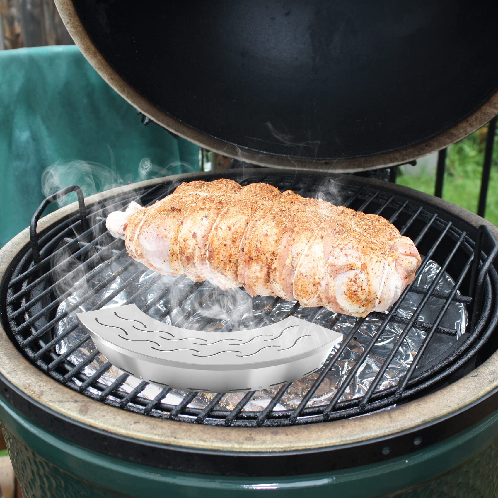 Onlyfire Stainless Steel BBQ Smoker Box for Charcoal & Kamado Grills - Wood Chip Smoker Box with Removable Lid - Add Smoky Flavor to Meat, Fish & Vegetables - Perfect for Backyard Grilling, Camping & Outdoor Cooking