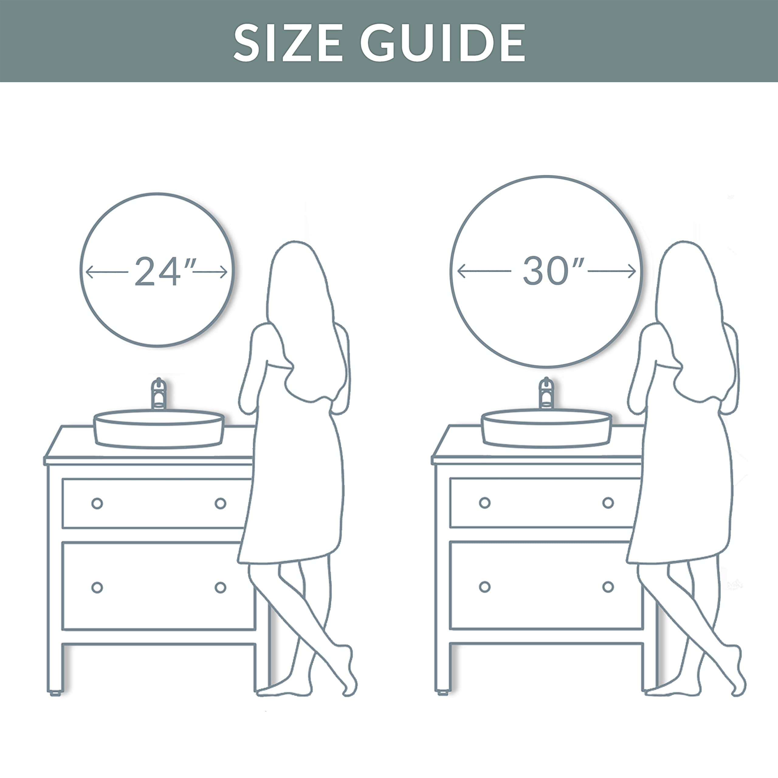 Round Metal Wall Mirror 30
