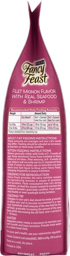Purina Fancy Feast Dry Cat Food - Filet Mignon Flavor with Seafood & Shrimp - 3 lb Bag - Premium Nutrition for Adult Cats - Perfect for Mealtime & Treats