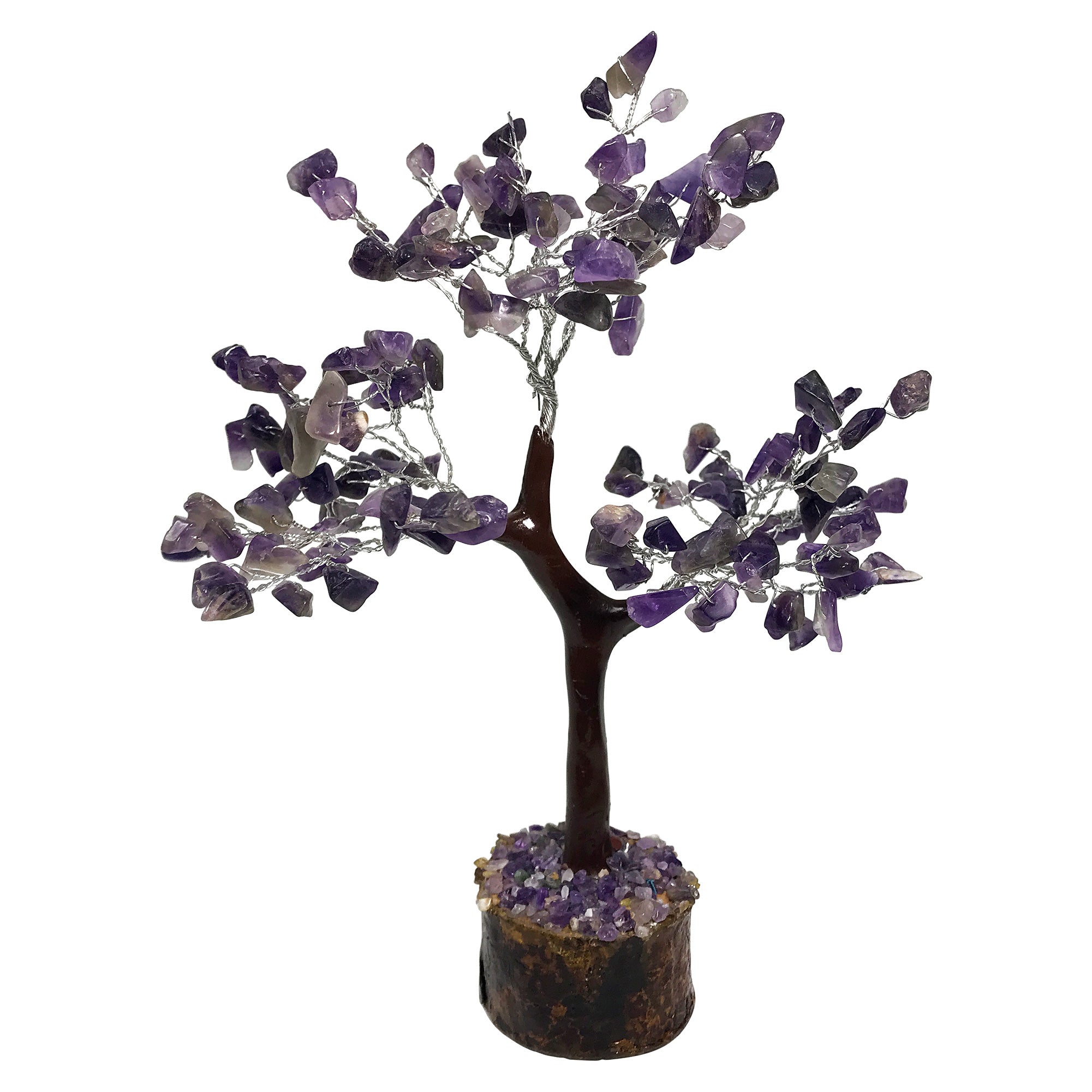 160 Beads Natural Amethyst Crystal Gemstone Tree – Handmade Healing Stone Tree for Feng Shui, Energy Cleansing, Spiritual Decor | Amethyst Bonsai Tree for Home, Office, Meditation Room & Gift Giving | GGT160 Amethyst