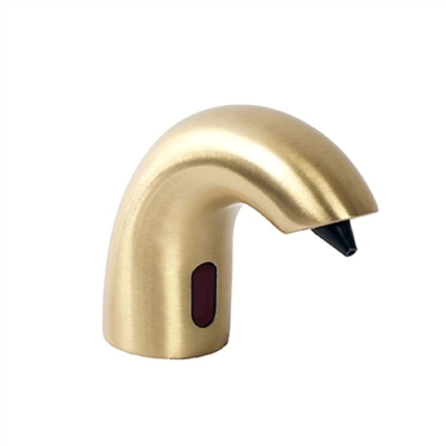 Fontana Showers Verona FS1136 Commercial Automatic Soap Dispenser - Solid Brass Sensor Soap Dispenser with Brushed Gold Finish - Deck Mount for Restaurants, Hotels, and Luxury Bathrooms