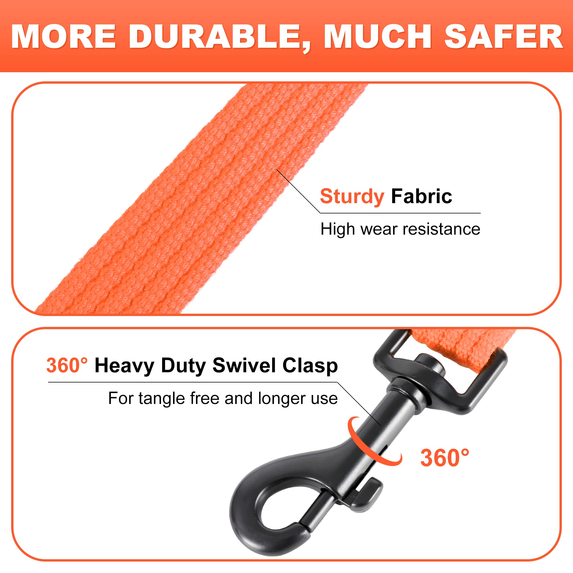 **LynxKing 2FT Heavy Duty Nylon Dog Leash for Large, Medium & Small Dogs - Durable Short Leash with D Ring for Walking, Training & Puppy Control - Perfect for Outdoor Adventures, Park Visits & Obedience Classes**