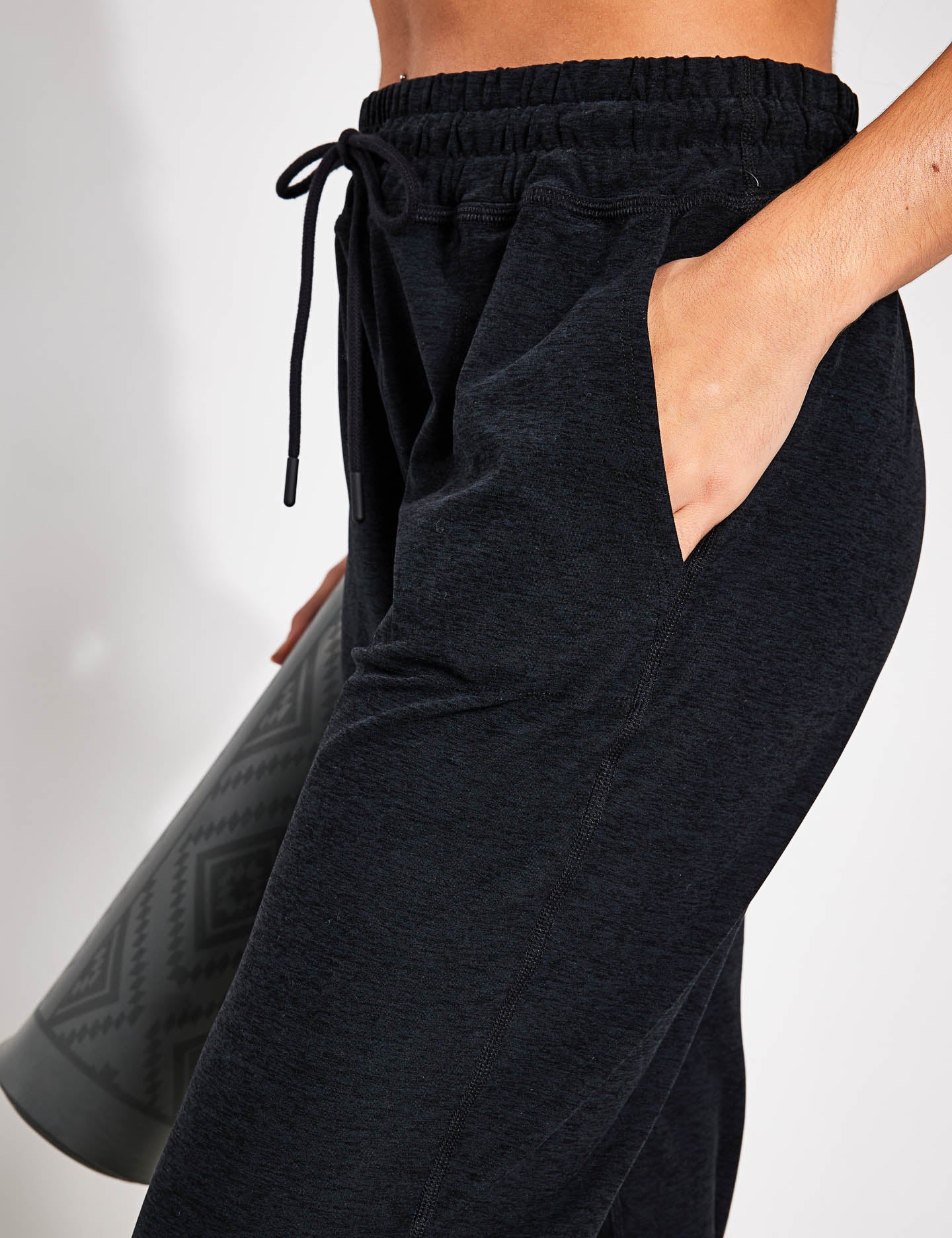 Spacedye Commuter Midi Jogger Pants for Women - Darkest Night Color | Stretchy Comfortable Travel & Lounge Joggers | Perfect for Yoga, Running Errands and Casual Wear