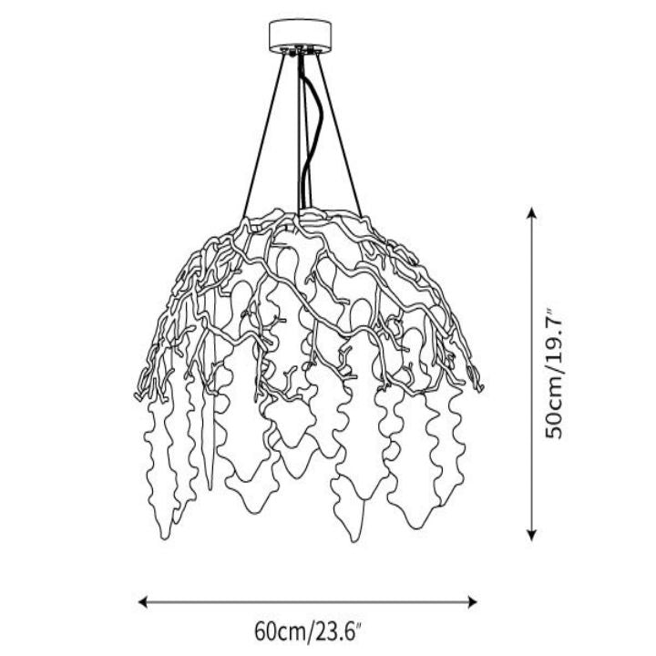 Modern Aqua Dome Chandelier - Elegant Glass Ceiling Light Fixture for Dining Room, Living Room & Bedroom Decor
