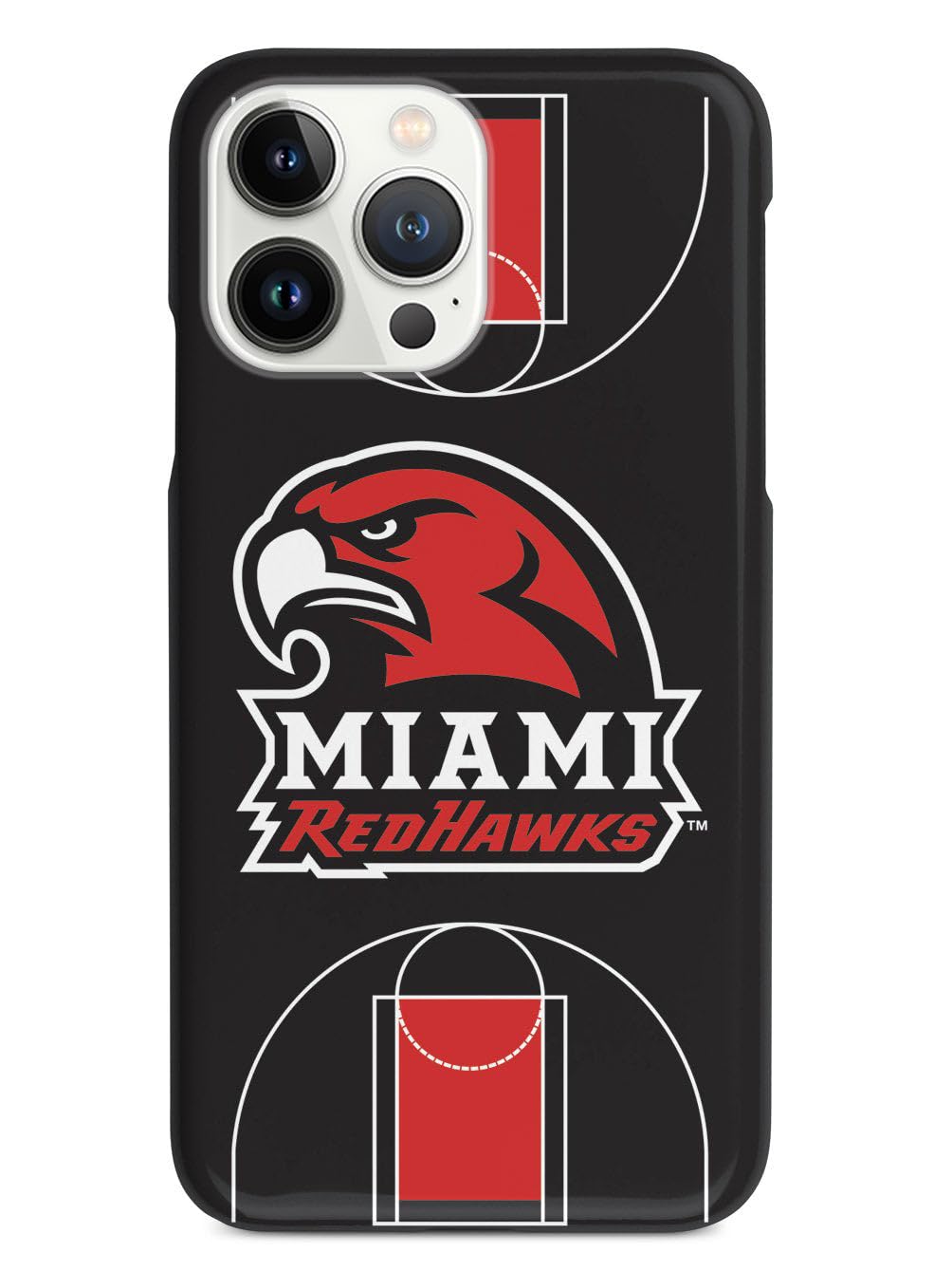 3D Textured iPhone 15 Pro Max Case - Shockproof Rubber Bumper Cover - Protective Phone Case for Apple iPhone 15 Pro Max (Miami University Redhawks Basketball Design) - Perfect for Sports Fans and School Spirit