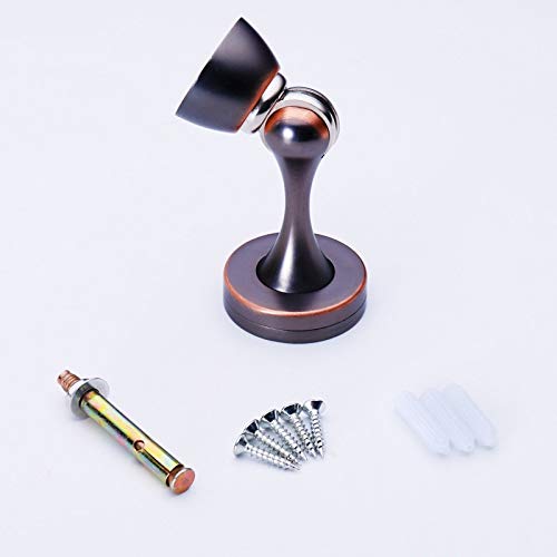 Heavy Duty Zinc Alloy Magnetic Door Stopper - Strong Suction Gate Support with Screw Mount, Mini Door Stop Wedge for Home, Office & Commercial Use (D Style)