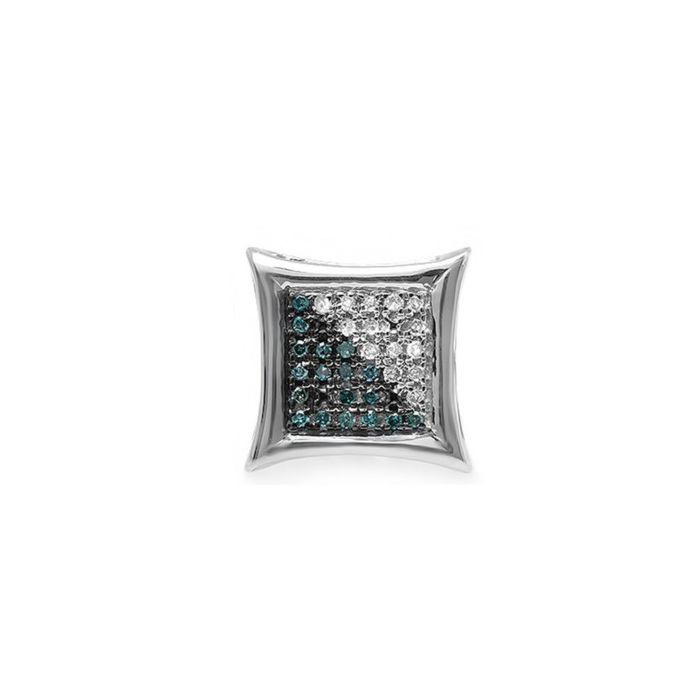 0.08 Carat Blue & White Diamond Kite Stud Earrings - Dazzlingrock Collection | Micro Pave Setting | Perfect for Weddings, Parties & Special Occasions