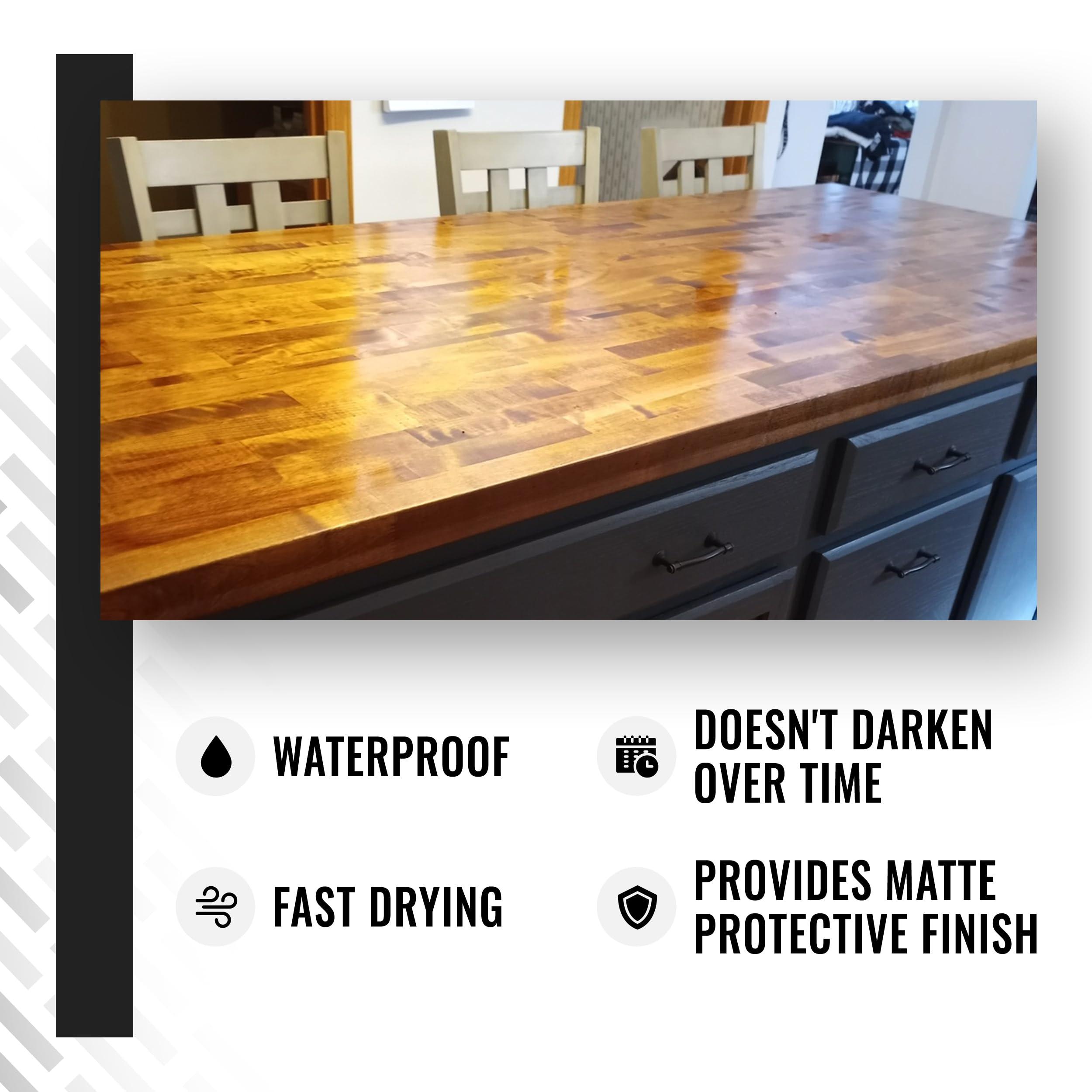 **Dark Half Real Milk Paint & Dark Tung Oil - 1 Gallon Food Grade Wood Finish for Cutting Boards, Butcher Blocks, Floors, Clay, Stone & Slate | Eco-Friendly, Non-Toxic for Kitchen & DIY Projects**