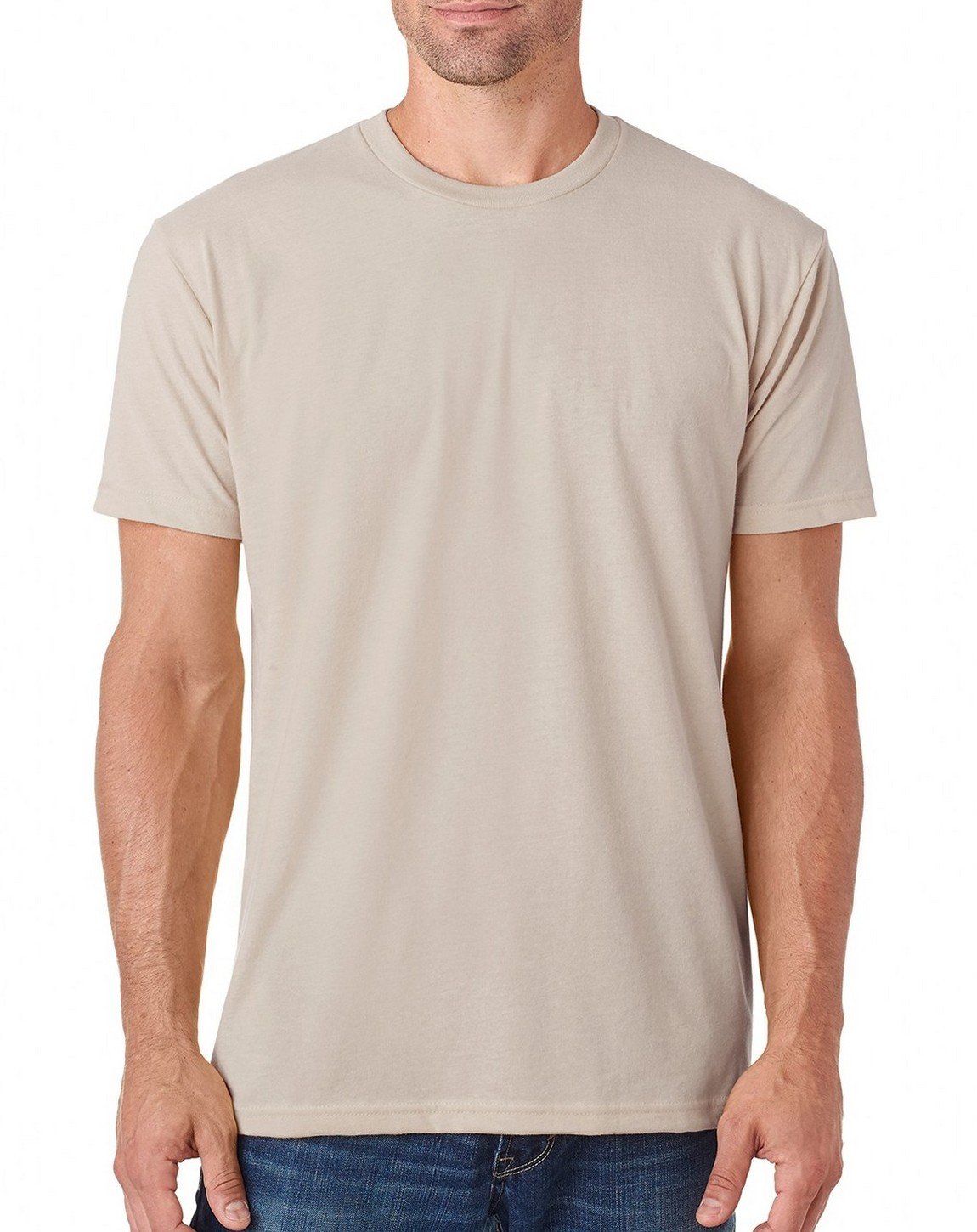 Next Level 6410 Premium Fitted Sueded Crew Neck T-Shirt - Sand Color - X-Small | Soft Comfortable Casual Wear for Everyday Outfits & Layering