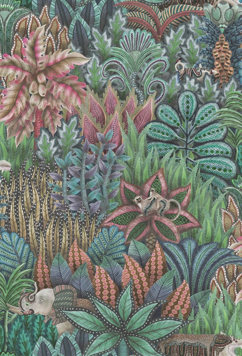 Cole and Son Singita Dark Blue Wallpaper - Premium Floral Design for Living Room & Bedroom Decor