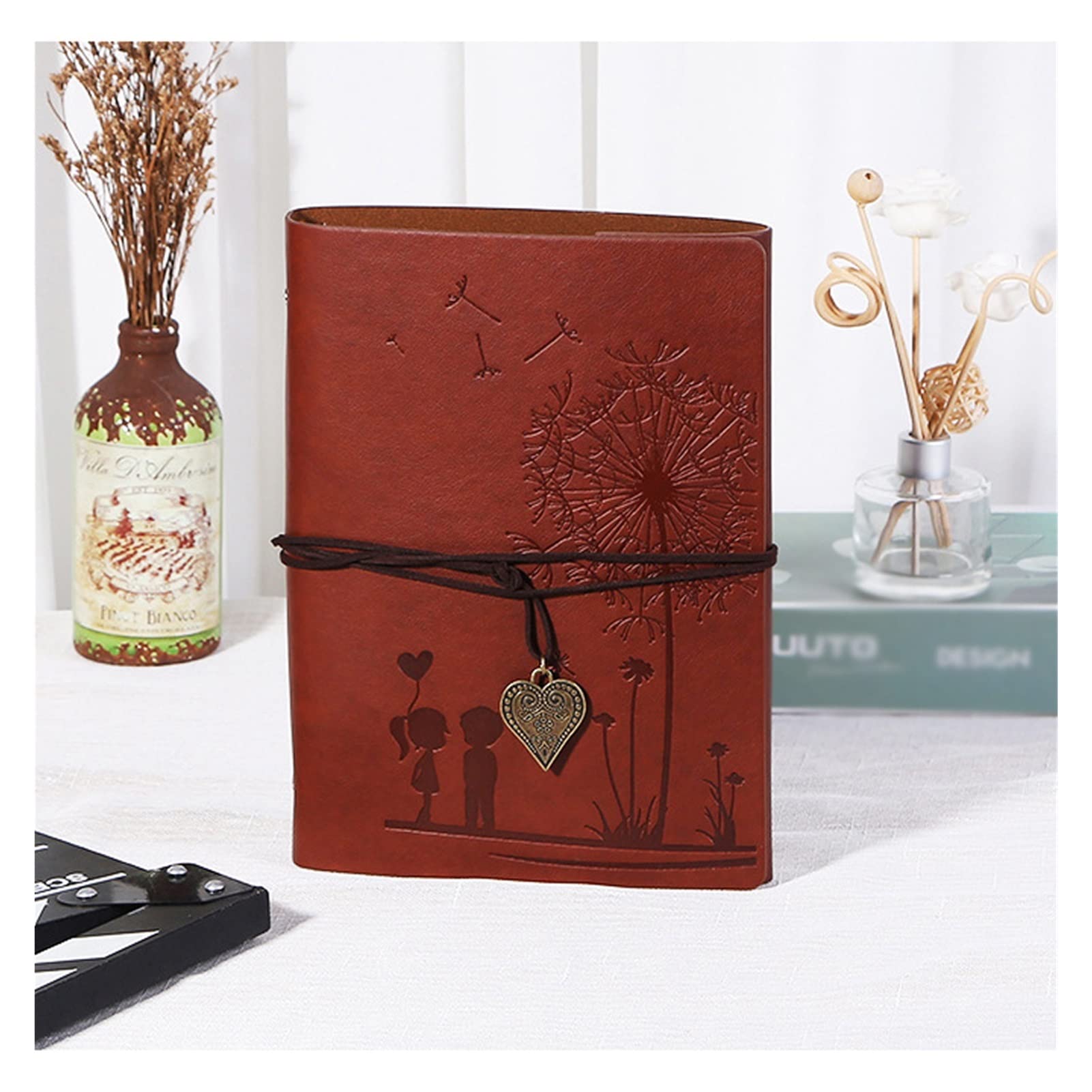 **Vintage Traveler's Notebook - PU Leather Spiral Journal with Photo Album, Planner & Diary for Writing, Scrapbooking & Gifts (Color: Blue) | Perfect for Travel, Daily Notes & Creative Projects**