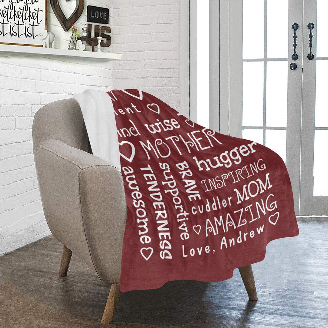 Personalized Fleece Blanket for Mom - Custom Mother's Day Gift from Daughter & Son with Kids' Names - 