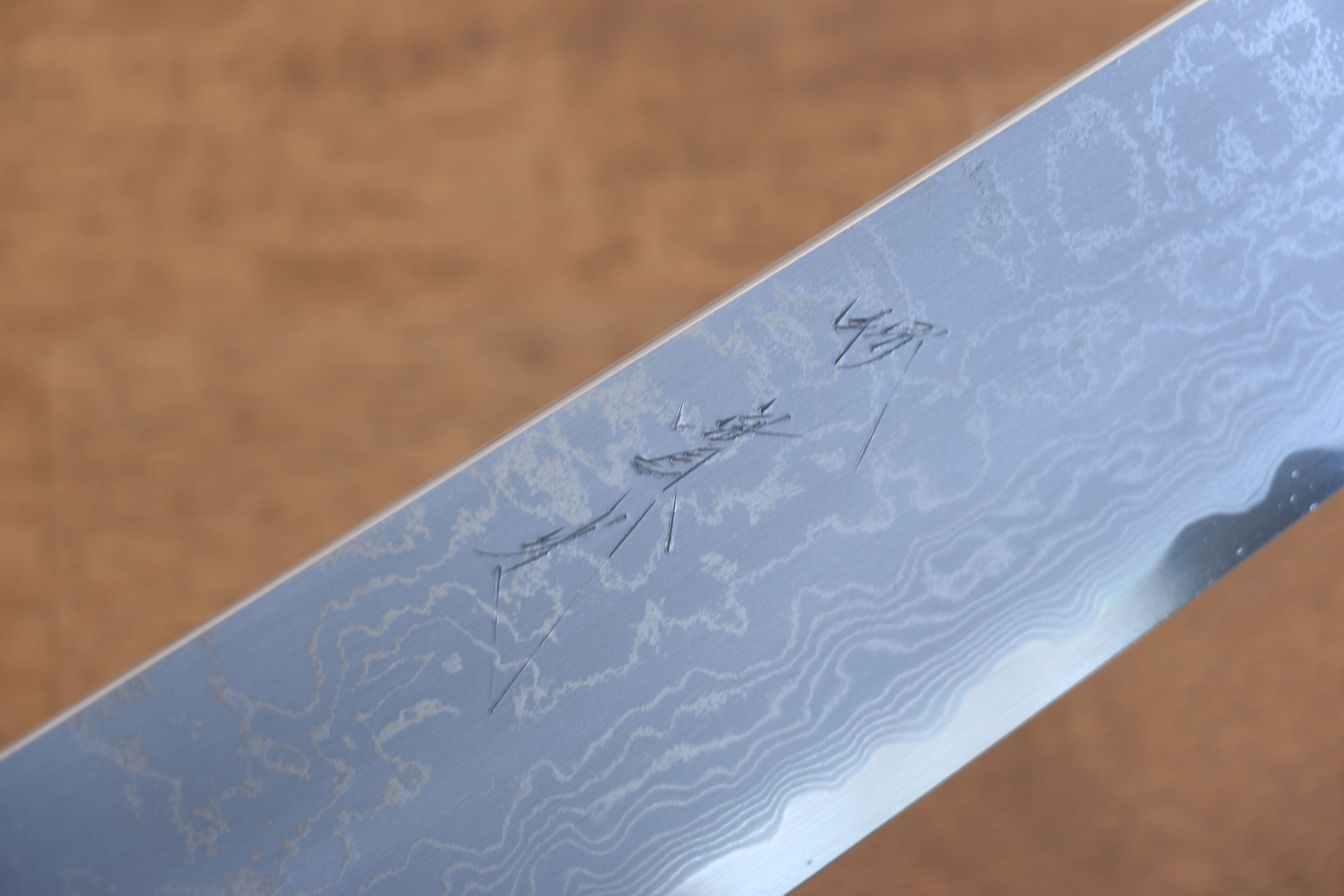 Premium Jikko Blue Steel Damascus Kiritsuke Gyuto Knife 210mm - Japanese Chef Knife with Ebony Wood Handle & Double Ring Design - Perfect for Sushi, Sashimi & Precision Cutting